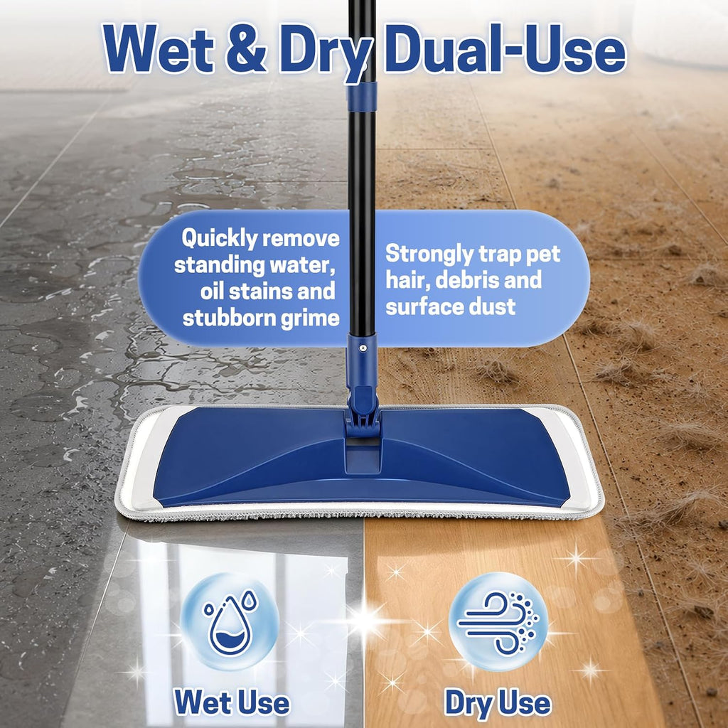 BUVE Microfiber Flat Mop for Hardwood Floors Cleaning