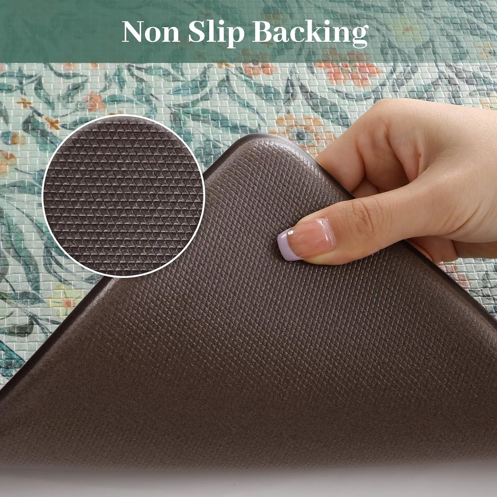 KIMODE Kitchen Mats for Floor Anti Fatigue, Blue Green Kitchen Floor Mats