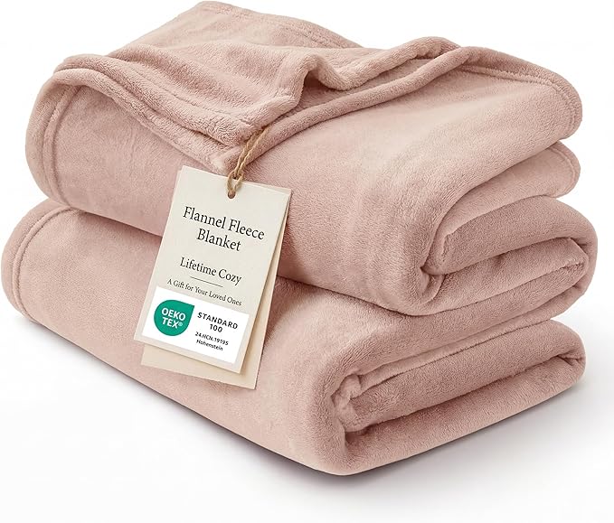 Bedsure GentleSoft Fleece Throw Blanket Dusty Pink by BEDSURE