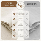 Jowels Natural Linen Fabric Shower Curtains for Bathroom, 72x78