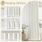 Guken Ivory Linen 100% Blackout Curtains 84 Inch Length 2 Panels Set - Image 6