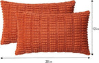 Pack of 2 Corduroy Decorative Throw Pillow Covers 12x20 InchSoft Boho Striped - Image 4