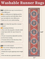 SERISSA Runner Rug for Hallways, Extra Long Boho Rug Ultra Soft Vintage Rust - Image 6