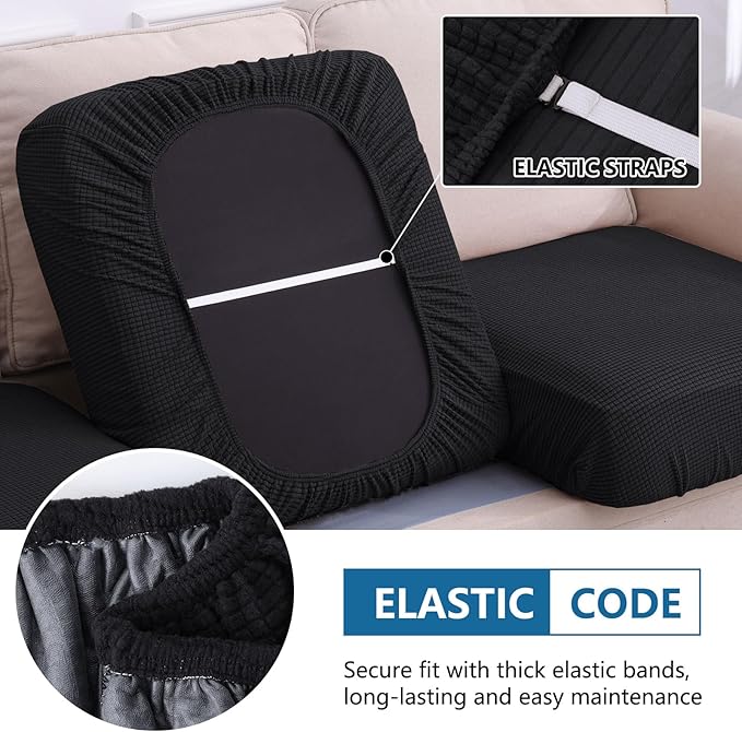 hyha Waterproof Sectional Couch Covers, Non Slip Sofa Couch Cushion Covers L - Image 4