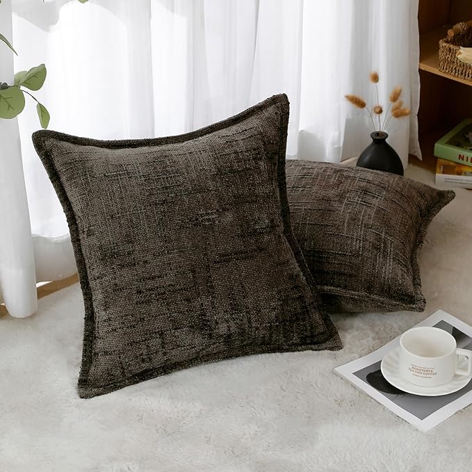 HPUK Fall Chenille Soft Throw Pillow Covers 18x18 Set of 2, Accent Cushion - Image 3
