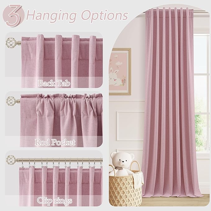 Guken 100% Blackout Curtains 120 Inch Length 2 Panels Set - Image 6