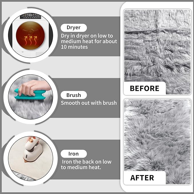 Ciicool Round Fur Fluffy Area Rug - Image 6