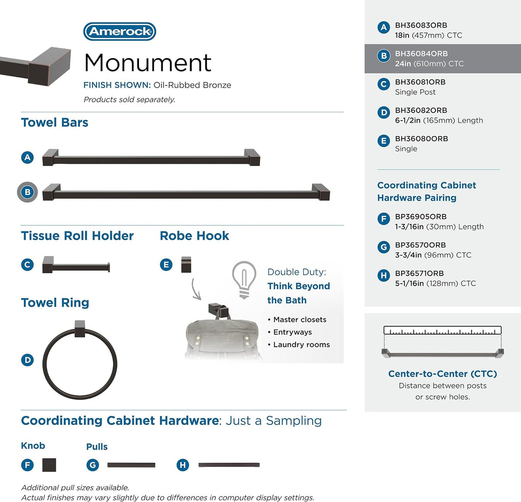 Amerock Monument 24" Oil-Rubbed Bronze Towel Bar