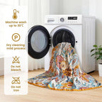 MSGKV Boho Throw Blanket 90"x90" Floral Cotton Blanket - Image 7