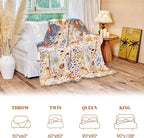 MSGKV Boho Throw Blanket for Bed 100% Cotton Floral Twin Size Couch Blanket - Image 6
