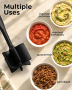 Zulay Kitchen Ground Meat Chopper Tool – 5-Blade Nylon Meat Chopper for Ground Beef, Non-Toxic Food Safe Meat Masher & Breaker, Heat Resistant to 180°C, Dishwasher Safe – Black