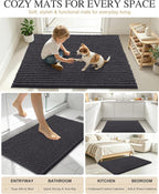 Smiry Thick Bathroom Rugs 30x20, Extra Soft Absorbent Chenille Bath Mat