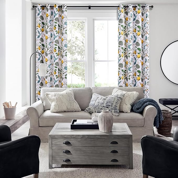 Topfinel Kitchen Curtains 45 Inch Length White Vintage Blackout Curtains - Image 5