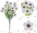 14 Bundles Artificial Flowers UV Resistant Fake Silk Plants Outdoors Decor