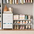 Cidaziya Expandable Closet Organizers and Storage, White Fabric Storage Dresser, 3 Drawer Dresser, Clothes Shelves for Kids, Purse Organizer Small Shoe Rack for Closet Bedroom Dorm(31.29~43.42 in)