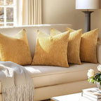 MIULEE Pack of 4 Couch Throw Pillow Covers 20x20 Inch Gold Soft Decorative - Image 5
