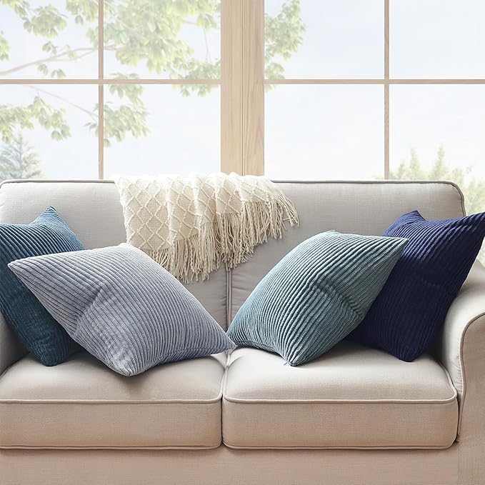 Topfinel Decorative Throw Pillow Covers Dark Blue Navy Series, Summer Corduroy - Image 6