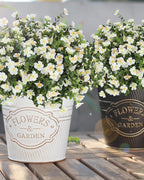 Outdoor Fake Flowers, Artificial Flowers for Outdoors, 12 Bundles Faux Plants with Silk White Flowers for Porch Decor Garden Patio Home Aesthetic