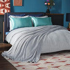 Bedsure GentleSoft Fleece Blankets Queen Size Light Grey - Image 2