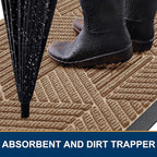 Smiry Front Door Mat Outside Entrance, Heavy Duty Sturdy Natural Rubber Doormat - Image 3