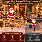 Christmas Solar Watering Can Lights Outdoor - Lighted Santa Claus Kettle Garden Stake Hanging Lantern, Waterproof Xmas LED Landscape Pathway Lights for Yard Lawn Patio Holiday Decor, Christmas Gifts
