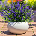 Geegoods 24 Bundles Purple Artificial Plants Flowers Outdoor, UV Resistant
