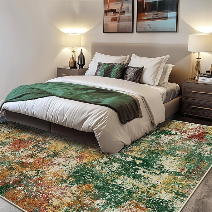 Washable Area Rugs 5'x7' Non-Slip Modern Abstract Soft - Image 2