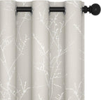Deconovo Short Kitchen Curtains, Room Darkening Curtain Beige, Thermal by Deconovo
