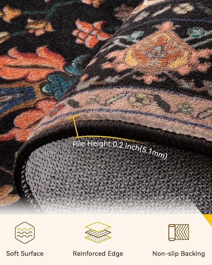 RELEANY Area Rugs 2'6''x8' Runner Rug Non Slip Washable - Image 4