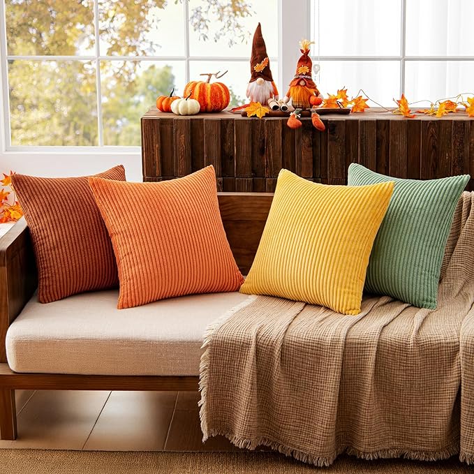 MIULEE Decorative Throw Pillow Covers 18x18 Inch Set of 4, Vibrant Cushion - Image 8