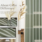 Desert Sage Linen Curtains for Living Room 94 Inches Long Light Filtering Semi - Image 3
