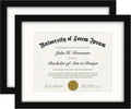 Americanflat 11x14 Diploma Frame 2-Pack - Matted to 8.5x11 - Black
