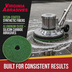 Green Floor Maintenance Pads, Deep Cleaning & Light Stripping, 17" - 5 Pack