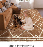 YIHOUSE Western Rugs for Living Room, 8x10 Moroccan Area Rug, Aztec Burnt - Image 2
