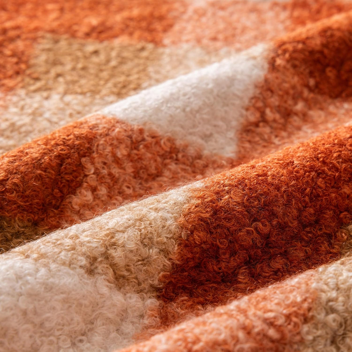 AQOTHES Plaid Fall Throw Pillow Covers Orange 18x18 Inch Set of 2