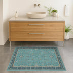 2x3 Washable Teal Rug for Entryway Indoor, Kitchen Floor Waterproof, Powder Room - Image 6