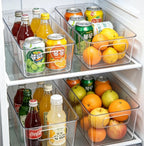 SPACELEAD 6 Pack Clear Pantry Organization Storage Bins with Dividers