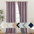 NICETOWN Chaise Mauve Vintage Linen 100% Blackout Curtains by NICETOWN