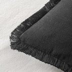 MIULEE Decorative Throw Pillow Covers Neutral Linen Fringe Throw Pillows Set of - Image 3