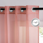NICETOWN Coral Pink Sheer Window Curtains - Image 2