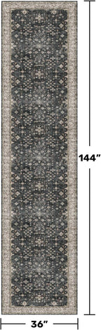 Hazo Haus Black Boho Washable 3x12 Extra Long Runner Rug - Image 2