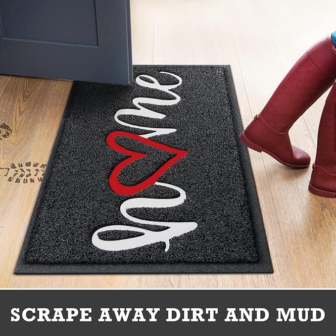 CozyBounty Black Door Mat Welcome Mats Home Non-Slip Doormat - Image 7
