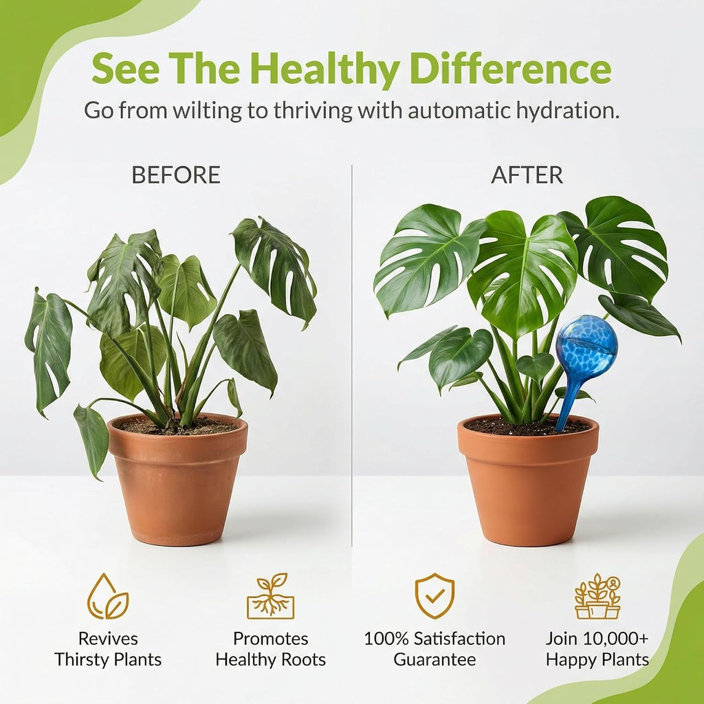 Plant Watering Globes 10 Pack– Self Watering Bulbs, Indoor & Outdoor Plants