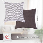 HPUK Decorative Throw Pillow Covers Set of 4 Dark Gray Geometric Design Linen - Image 3