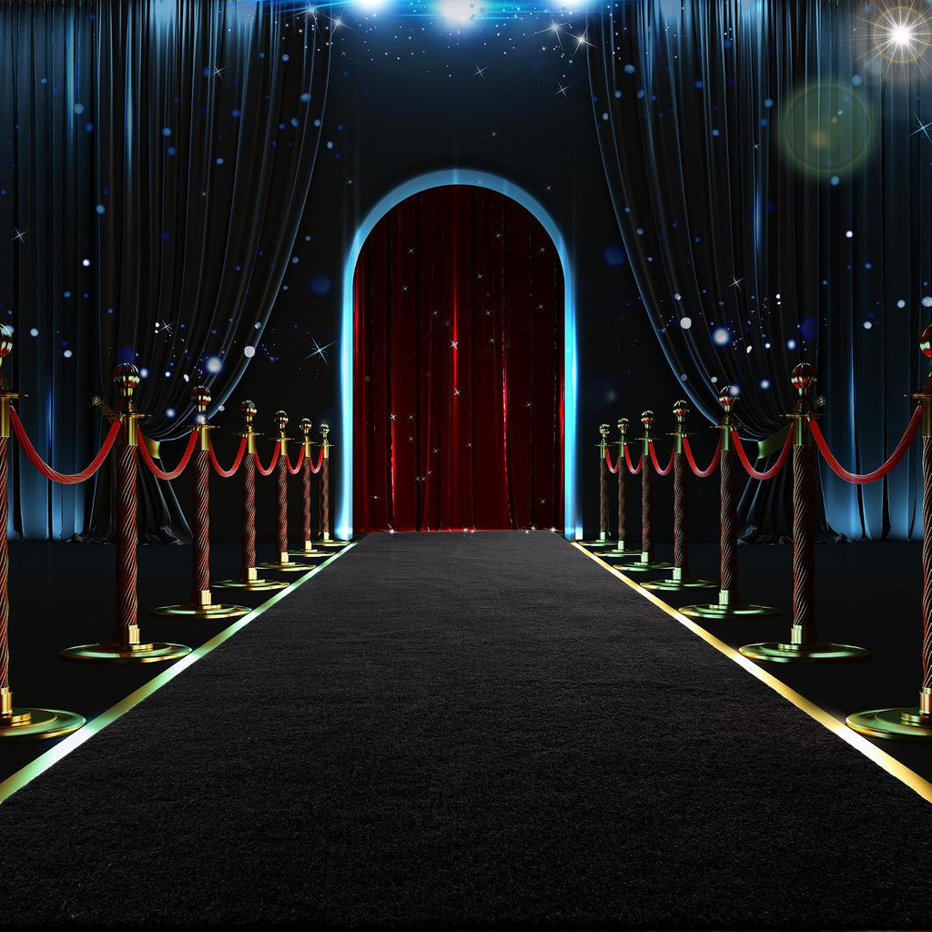 HOMBYS 450 GSM Extra Thick 3x10 ft Black Carpet Runner for Partys & Events, Heavy-Duty Felt Aisle Runway Rug for Steps, Prom Proposal & Wedding Ceremony Decorations, Hollywood Oscars for VIP Awards