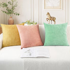 CaliTime Throw Pillow Covers Decorative 22 X 22 Inches Pack of 2 Cozy Chenille - Image 5