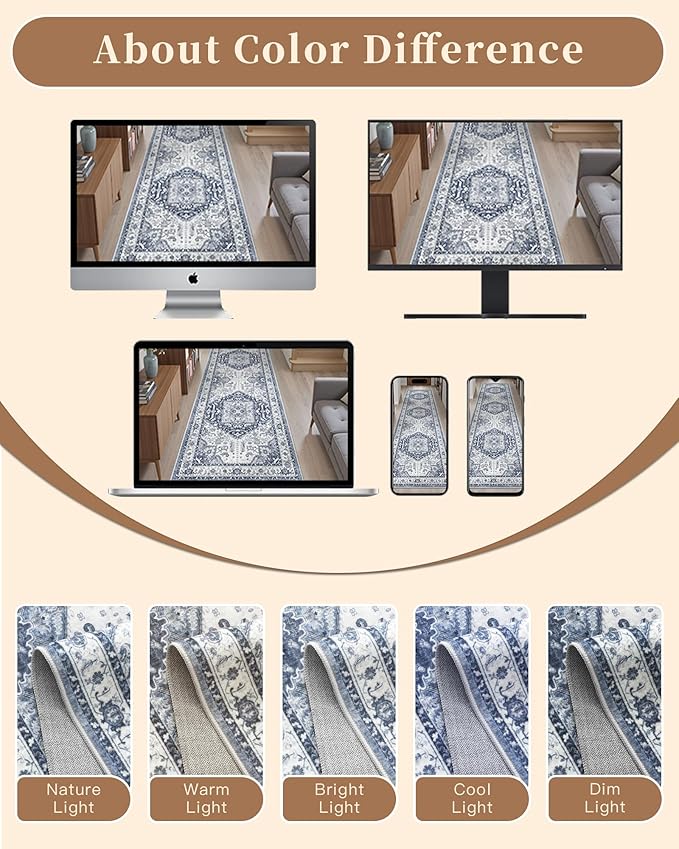 Madane Runner Rugs for Hallway 2x12 Extra Long Washable Non-Slip Hallway Runner - Image 10