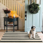 Black and White Striped Entry Rug - Image 8