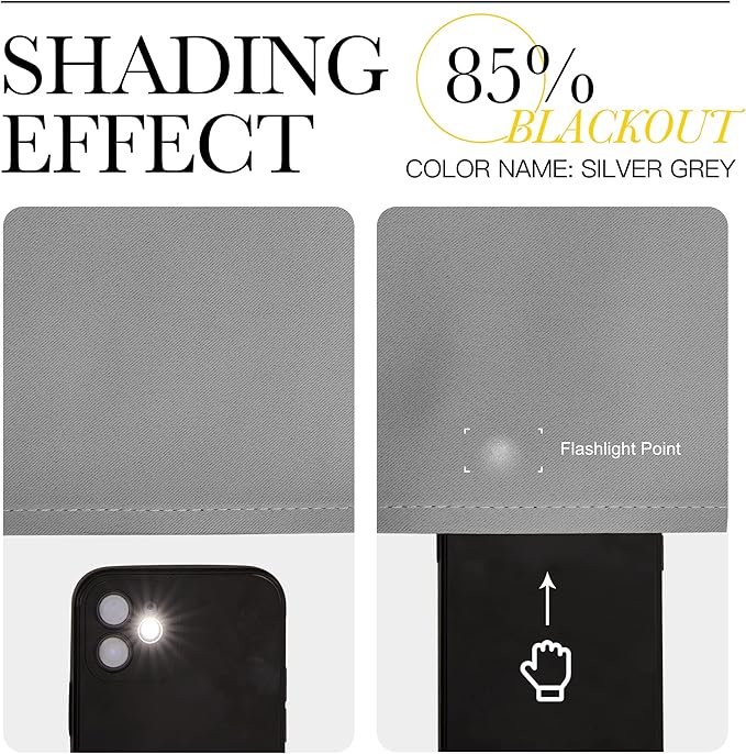 NICETOWN Silver Grey Blackout Curtain Panels - Image 9