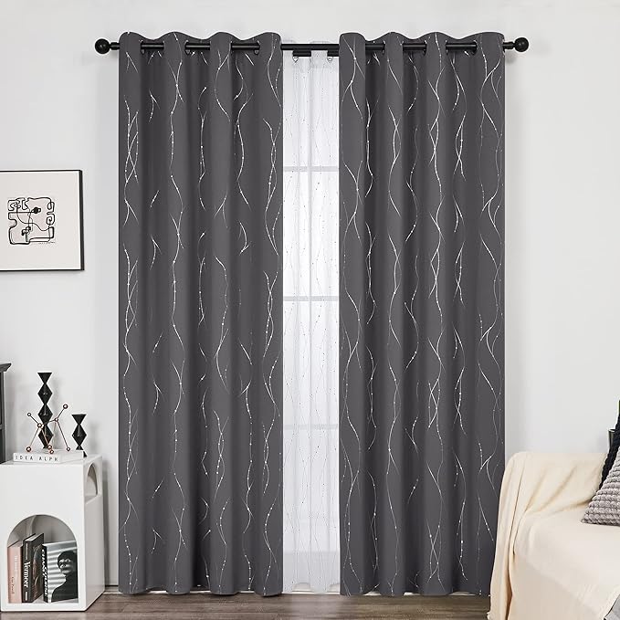 Deconovo Grey Blackout Curtains - Image 2
